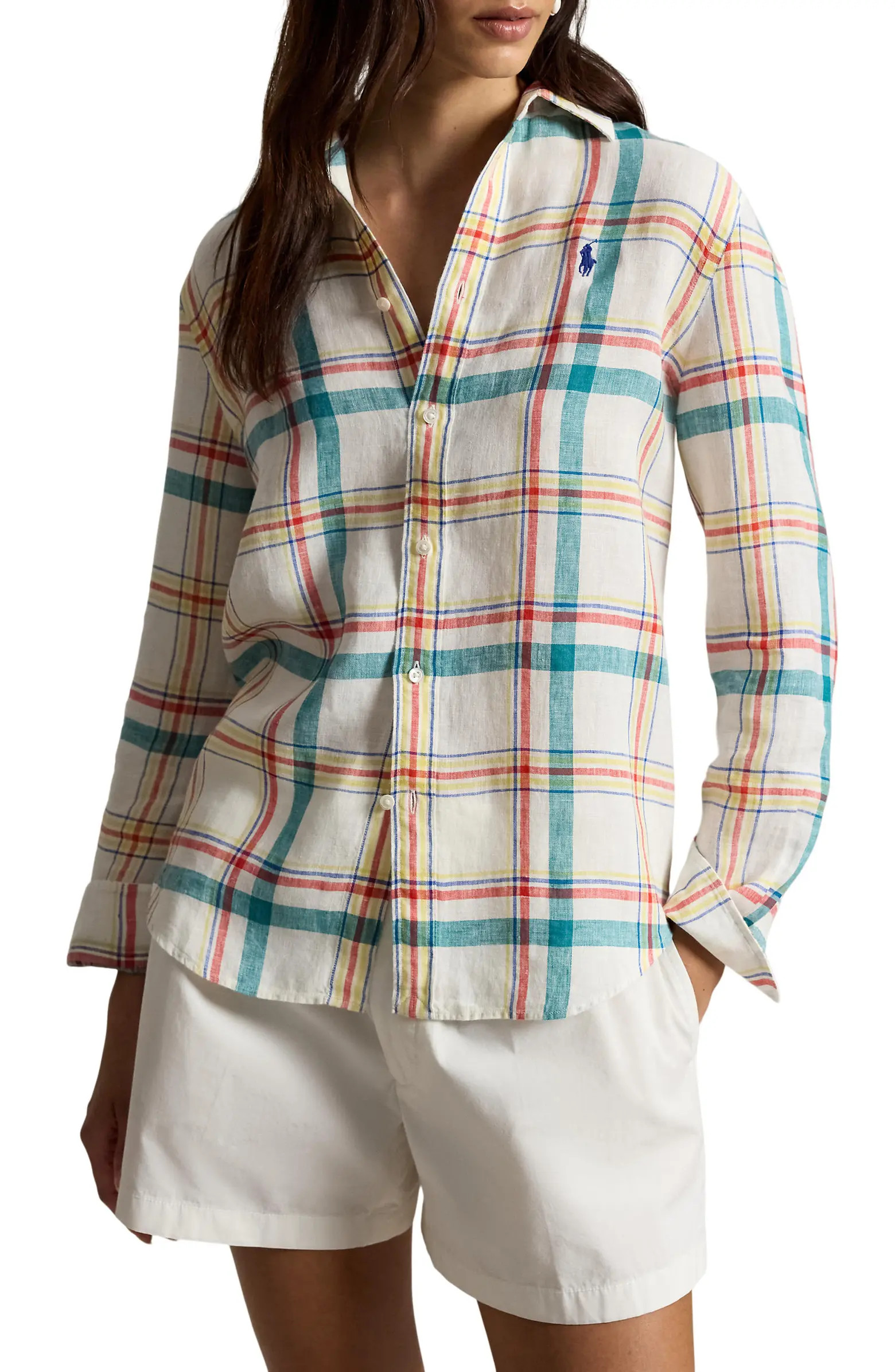 Plaid Linen Shirt | Nordstrom