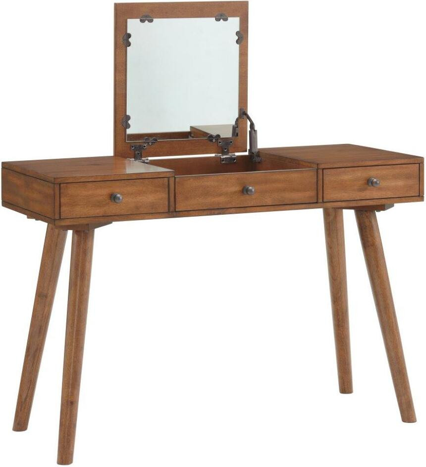 MidCentury Modern Vanity Or Desk In Cinnamon | 1stopbedrooms