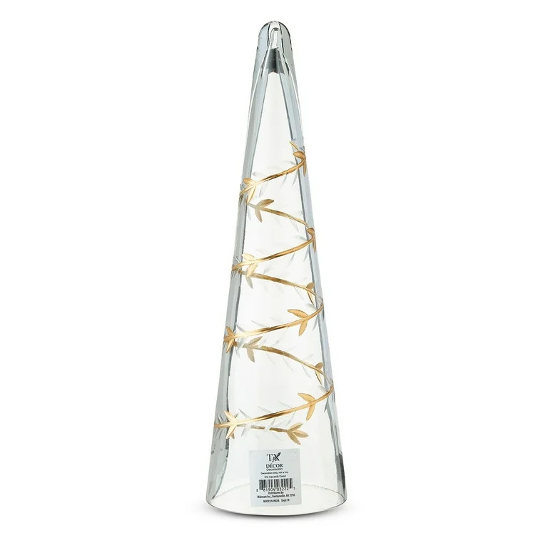 My Texas House Glass Cone Christmas Tabletop Decor, Gold, 14 in | Walmart (US)