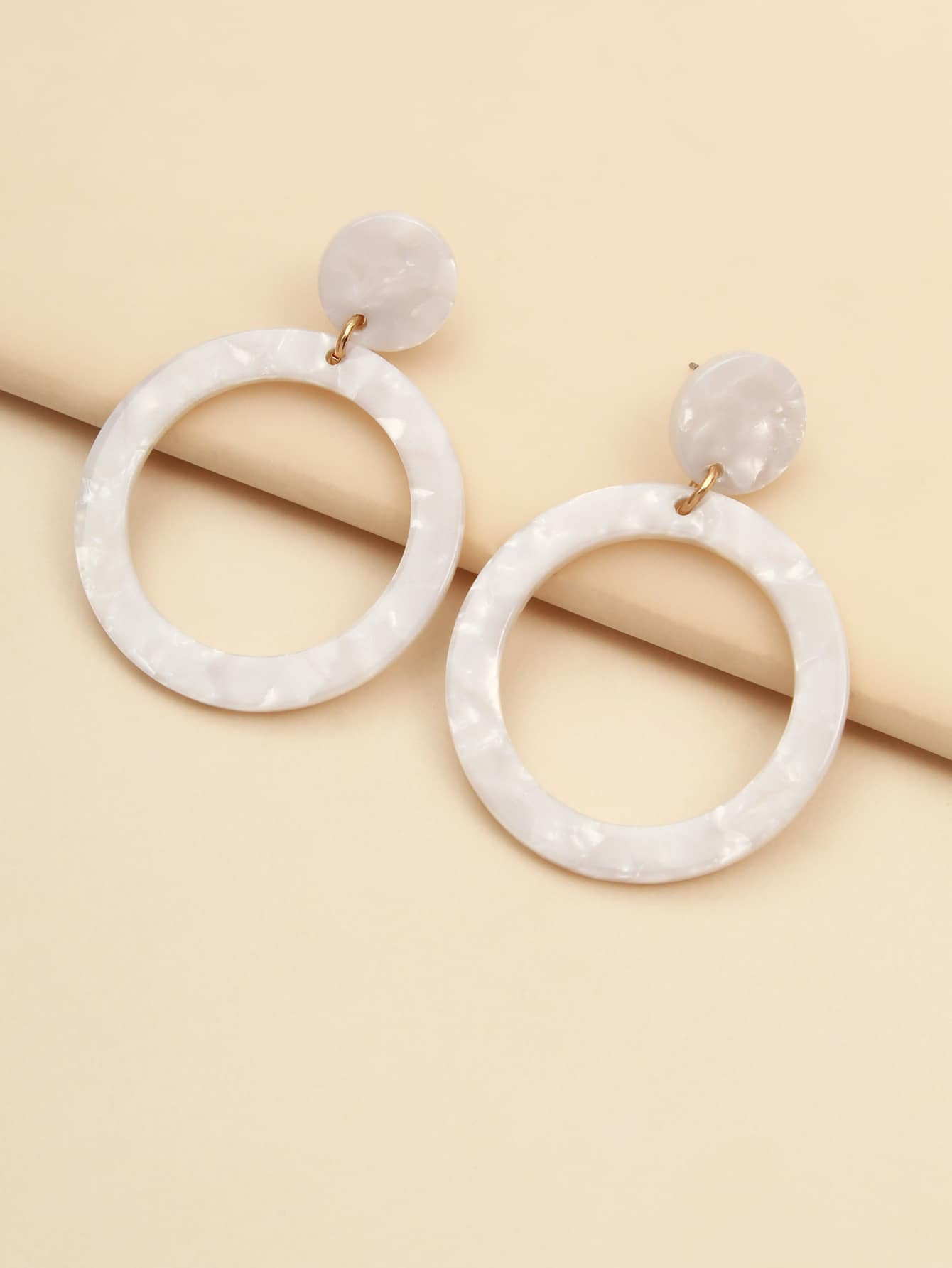 Acrylic Marble Hoop Drop Earrings | SHEIN