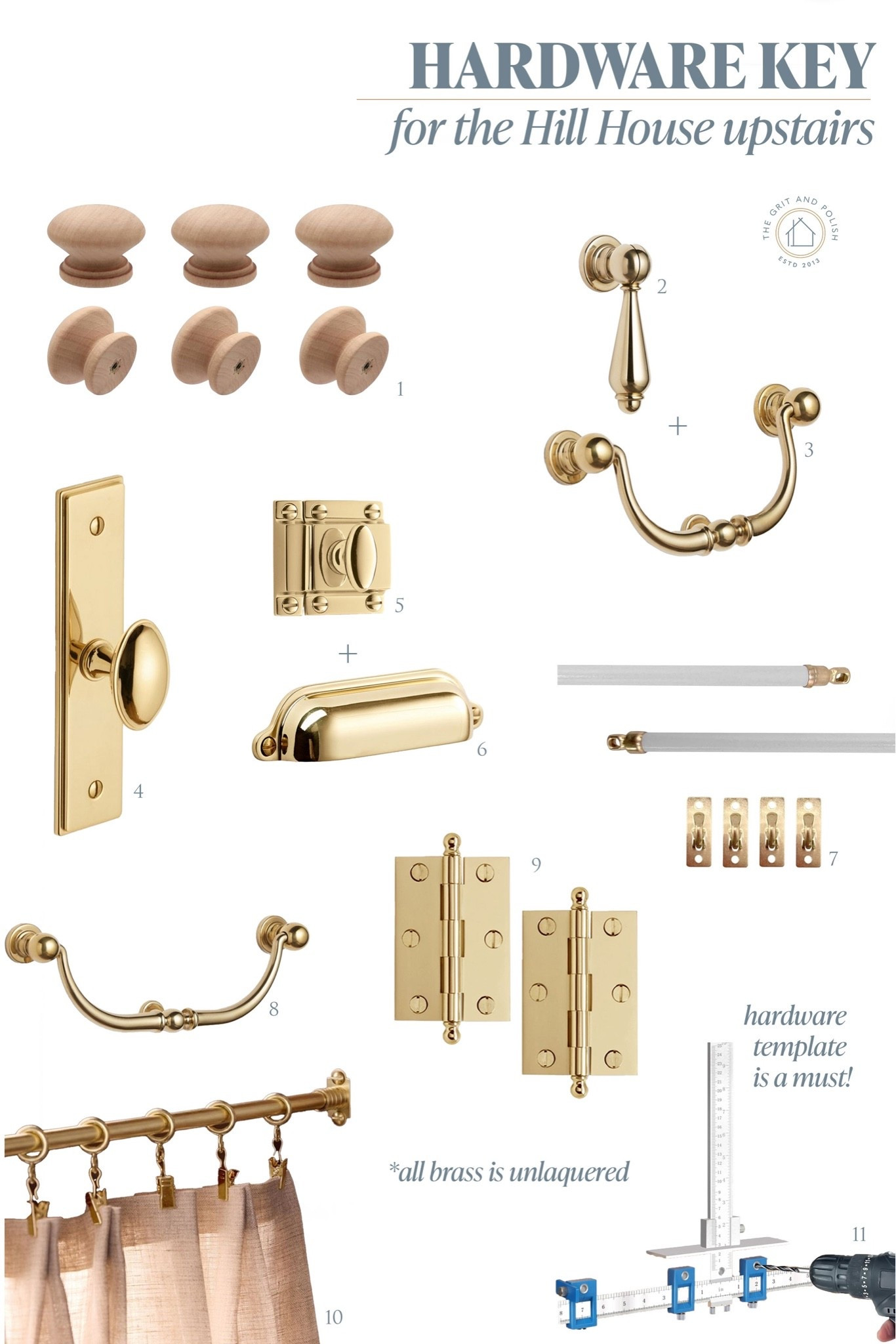 All the cabinet and drawer hardware we used upstairs at the Hill House!

#LTKHome