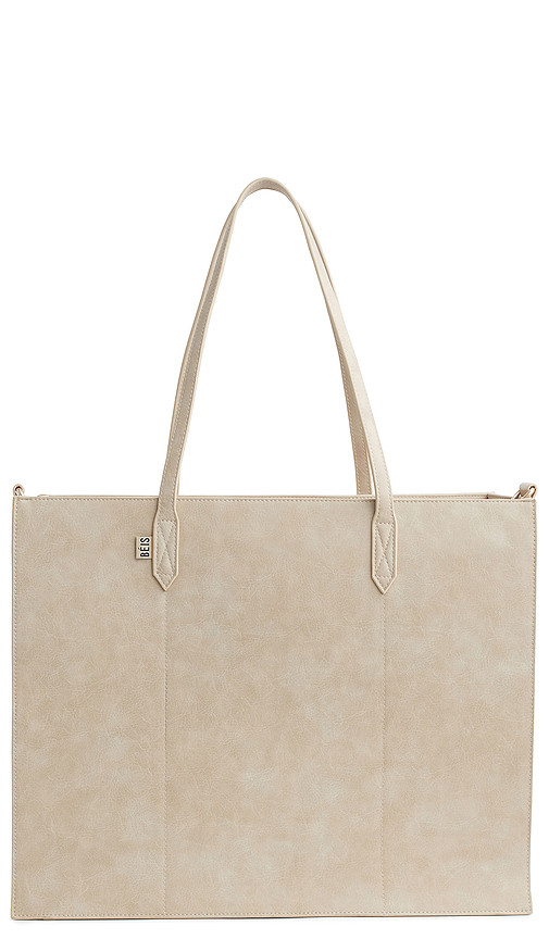 The Large Work Tote in Beige | Revolve Clothing (Global)