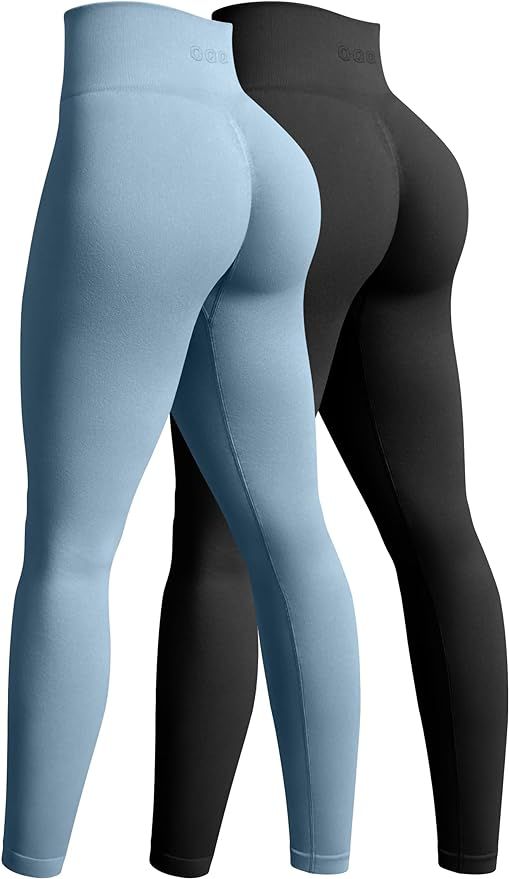 OQQ Women's 2 Piece Yoga Legging Seamless Workout High Waist Butt Liftings Athletic Leggings | Amazon (US)