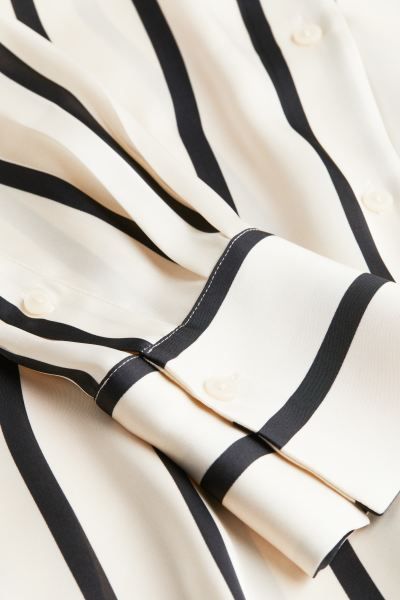 Satin Shirt - Cream/striped - Ladies | H&M US | H&M (US + CA)