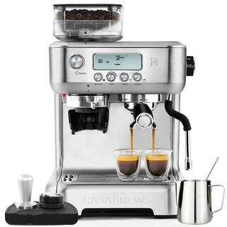 5700-Pro 75-Cups Sliver Stainless Steel Espresso Machine with LCD Display and Milk Frother Steam Wand | The Home Depot