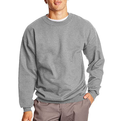 Hanes mens Ultimate Cotton Heavyweight Sweatshirt, Oxford Gray, Medium US | Amazon (US)