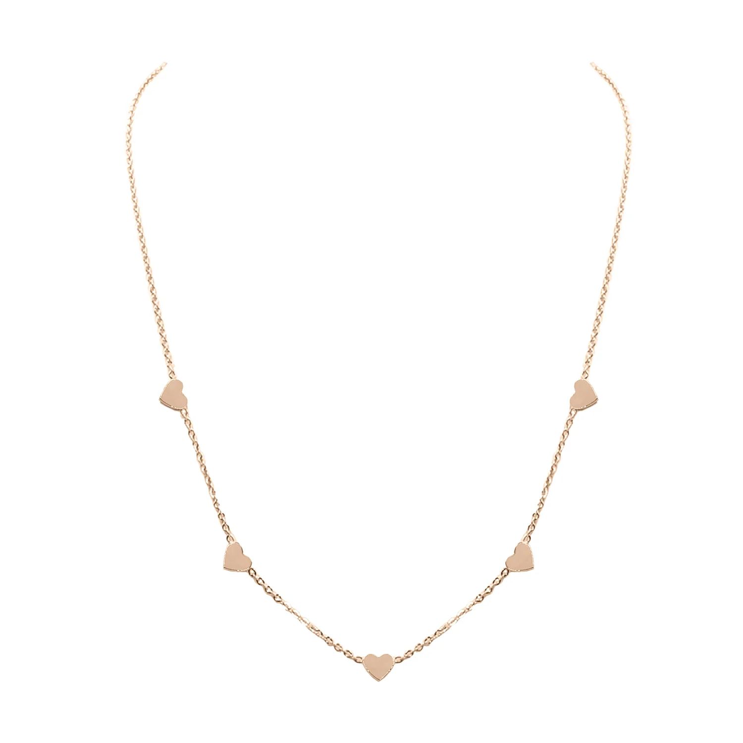 Love Collection - Rose Gold Heart Charm Necklace | Kinsley Armelle® Official | Kinsley Armelle