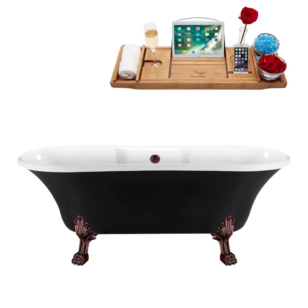 68'' x 33.9'' Freestanding Soaking Acrylic Bathtub | Wayfair North America