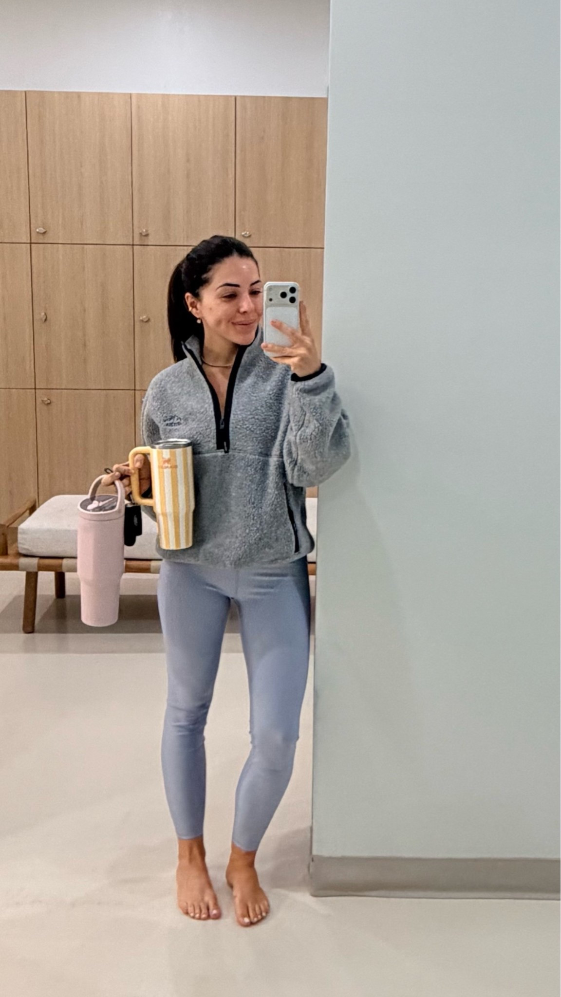 Leggings - small 
Fleece sweater - medium

#LTKcanada #LTKtravel #LTKfitness