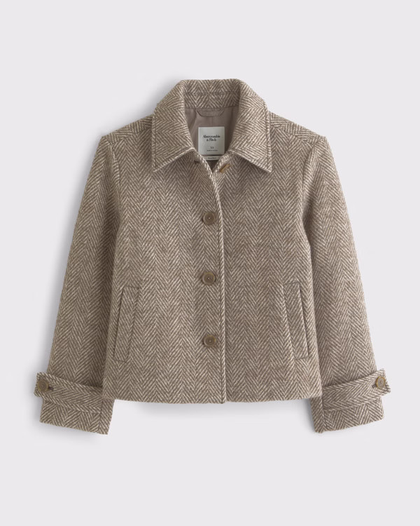 Women's Short Wool-Blend Coat | Women's Coats & Jackets | Abercrombie.com | Abercrombie & Fitch (US)