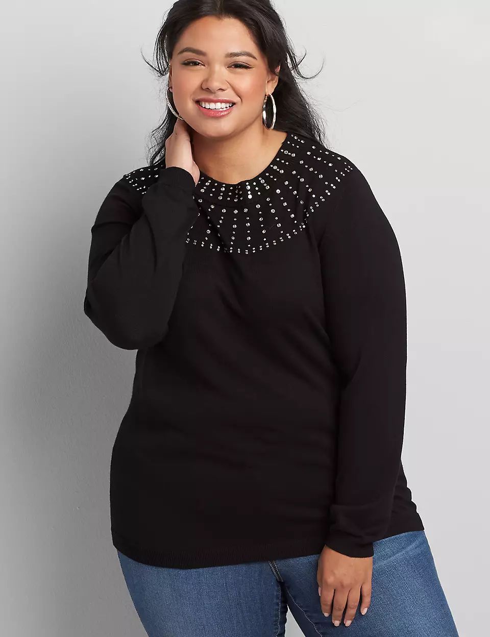 Rhinestone-Embellished Sweater | Lane Bryant (US)