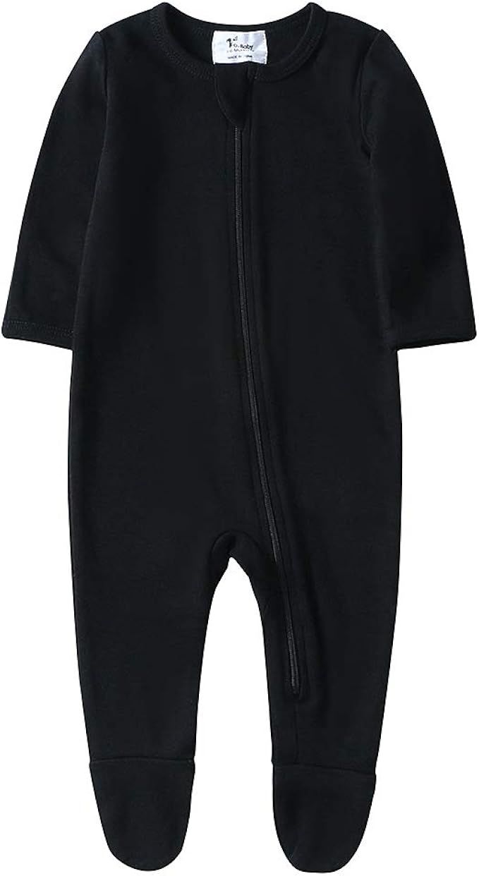 O2Baby Baby Boys Girls Organic Cotton Zip-Front Sleeper Pajamas, Footed Sleep 'n Play | Amazon (US)