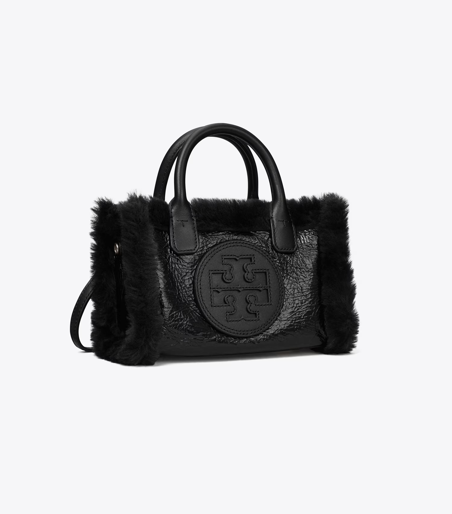 Mini Ella Patent Shearling Tote: Women's Designer Crossbody Bags | Tory Burch | Tory Burch (US)