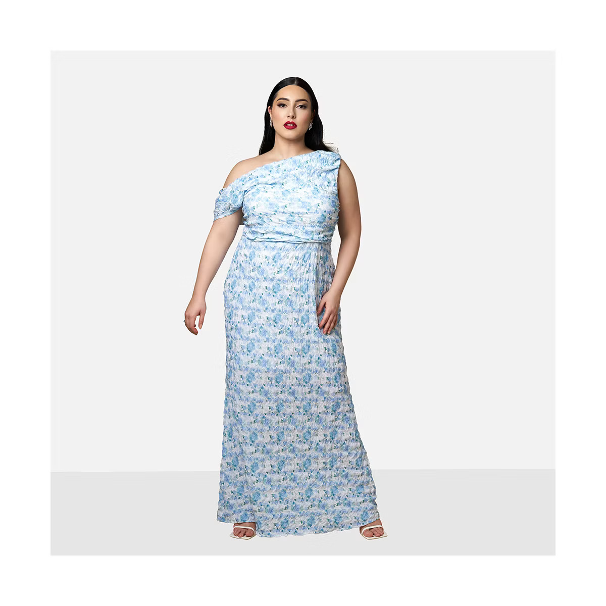 Rebdolls Women's Forget Me Not Floral Asymmetrical Maxi Bodycon Dress | Target