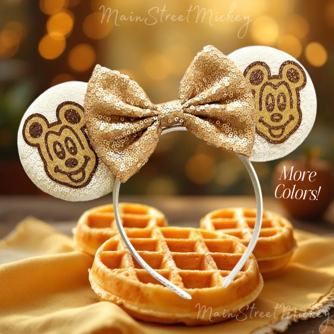 Minnie Mouse Waffle Ear, Waffles Mouse Ears, Disneyland Ear, Mouse Ear, Waffle Mouse Ears, Treats... | Etsy (Global)
