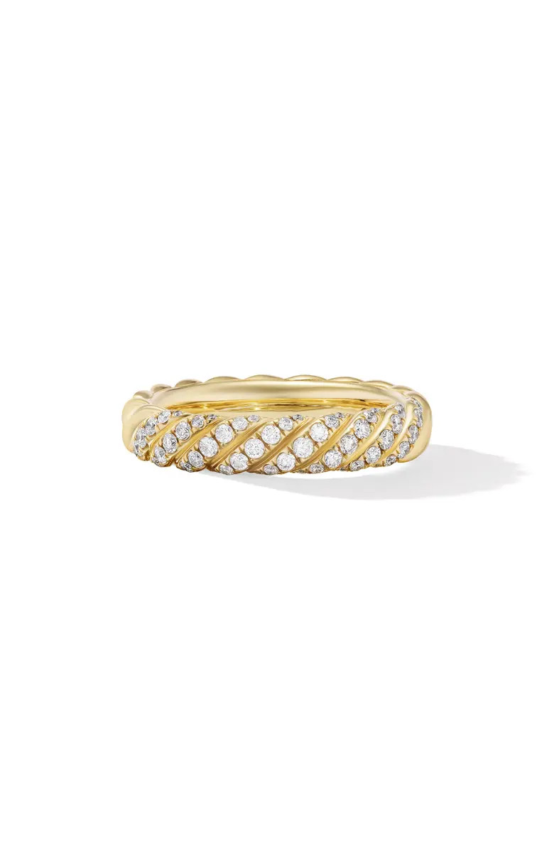 Sculpted Cable Pavé Diamond Band Ring | Nordstrom