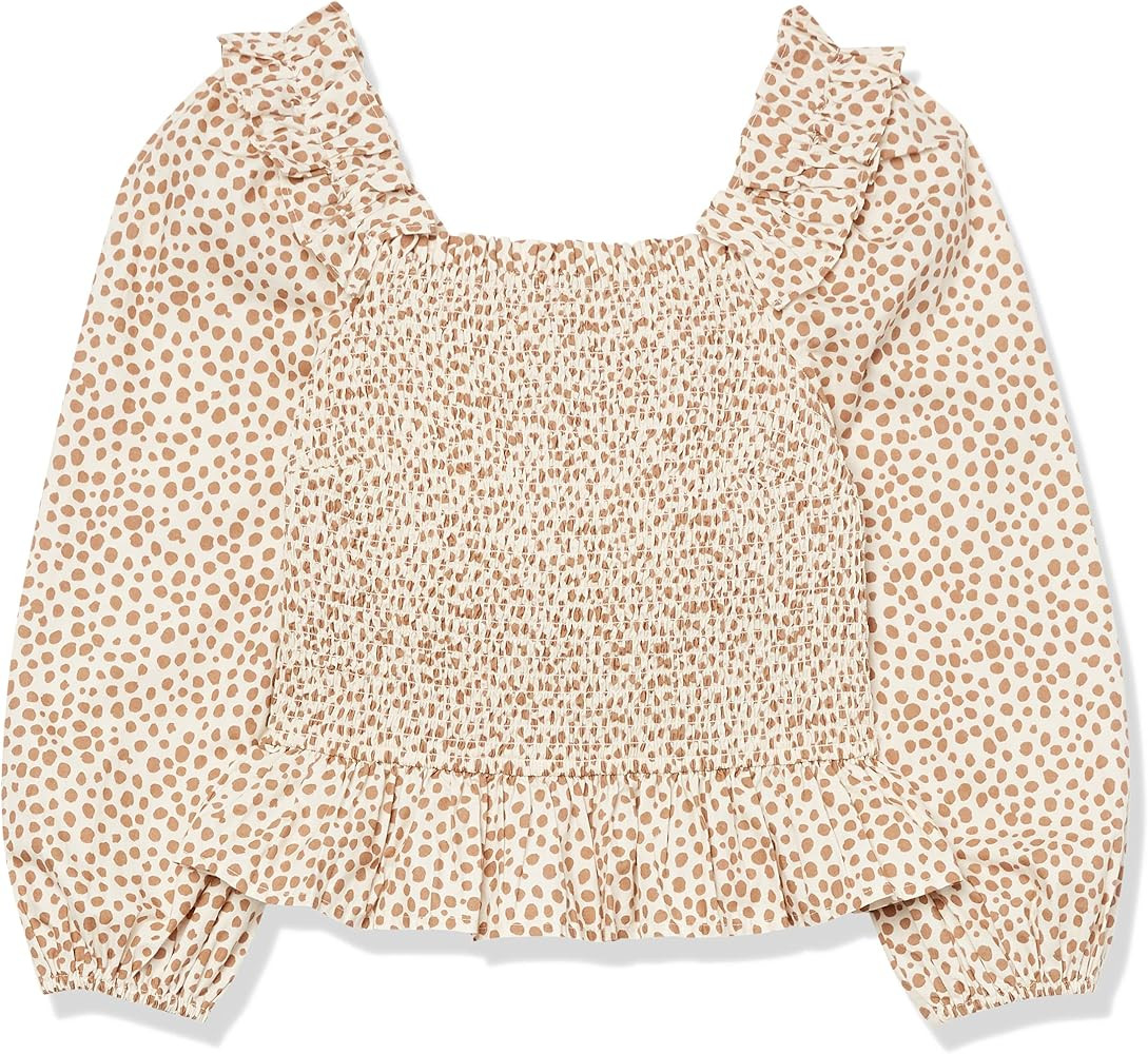 The Drop Women's Marisol Long Sleeve Ruffle Smocked Cropped Top | Amazon (US)