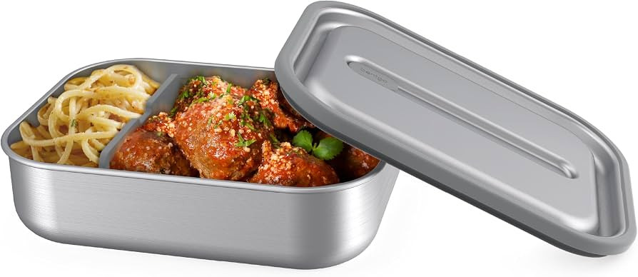 Bentgo MicroSteel Leak-Proof Lunch Box, Microwave-Safe and Oven-Safe Bento Container with Removab... | Amazon (US)