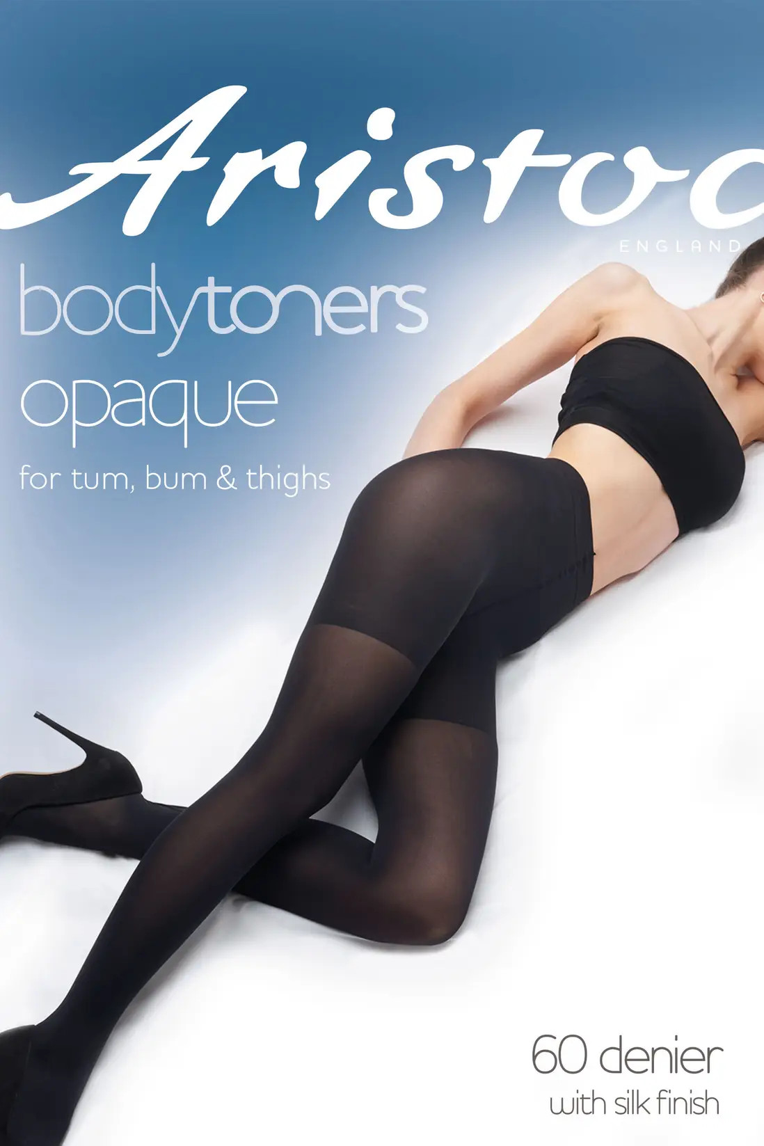 Hosiery | 60 Denier Bodytoners Opaque Tum, Bum & Thigh Toner Tights - Black | Aristoc | Debenhams UK