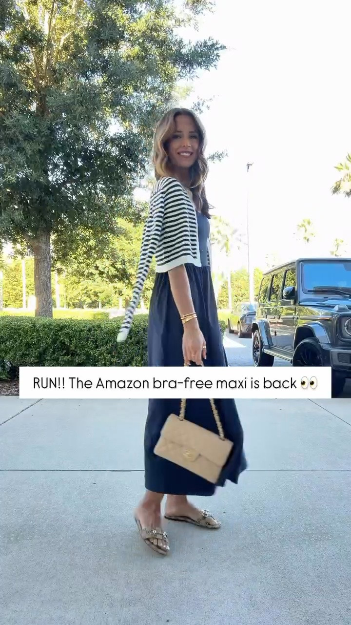 Amazon bra free Maxi in XXS. Adjustable straps, pockets, and wrinkle resistant fabric below. XXS in cardigan. I went up half a size in slides. Elevated casual outfit. Summer outfit. Fall outfit. Travel outfit. Mom outfit.

#LTKootd #LTKmomlife #LTKTravel