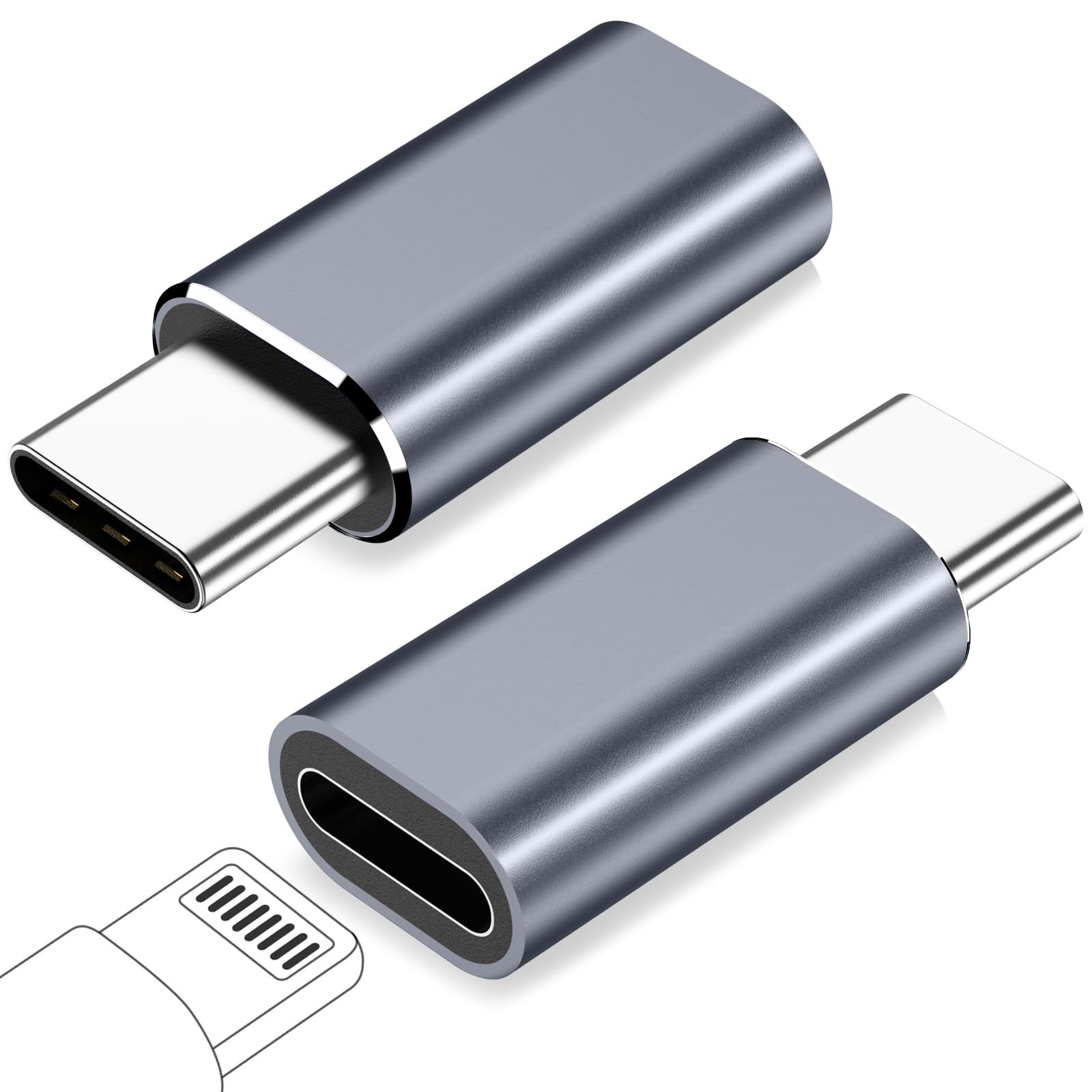 for Lightning Female to USB C Male Adapter for iPhone 16 15 Pro Max Plus,for iPad Air,for Samsung... | Amazon (US)