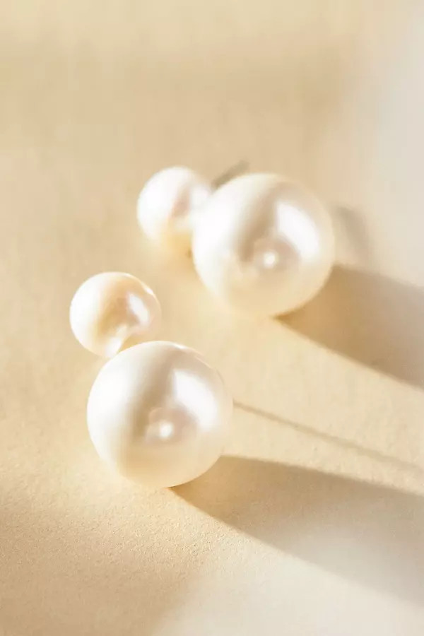 Double Pearl Drop Earrings | Anthropologie (US)