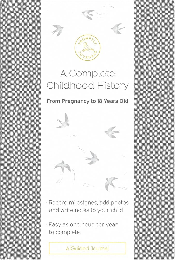 Promptly Journals, A Complete Childhood History: From Pregnancy to 18 Years Old (Grey Tweed, Line... | Amazon (US)