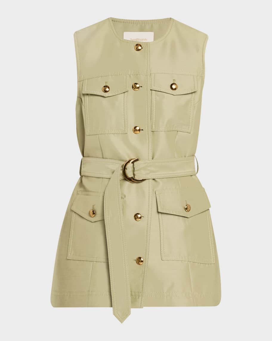 Zimmermann Luna Wool Silk Utility Vest | Neiman Marcus