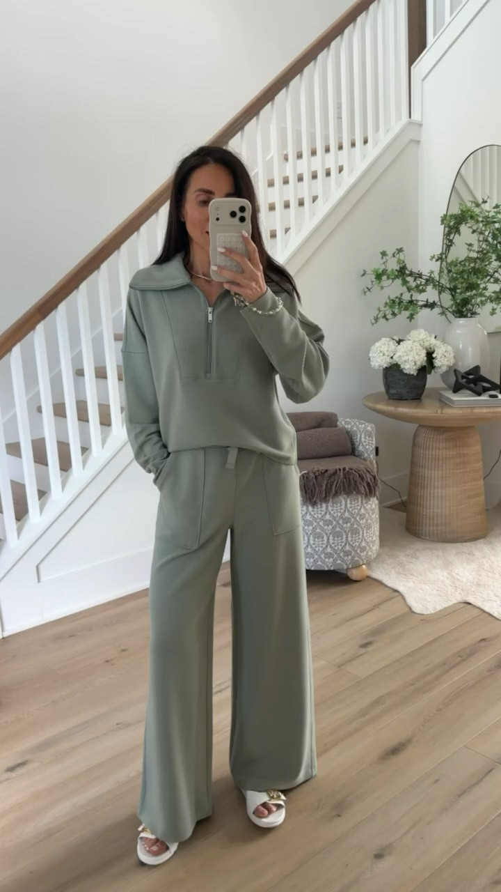 Spanx new arrivals, new Airessentials code ANNAMXSPANX

elevated comfy outfit, loungewear set, sage green, mom style, school drop off, annabrstyle

#LTKOver40 #LTKSaleAlert