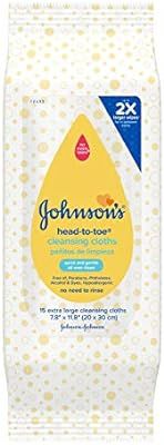 Johnson's Head-to-Toe Gentle Baby Cleansing Cloths, Hypoallergenic, Free of Alcohol, Dyes, and So... | Amazon (US)