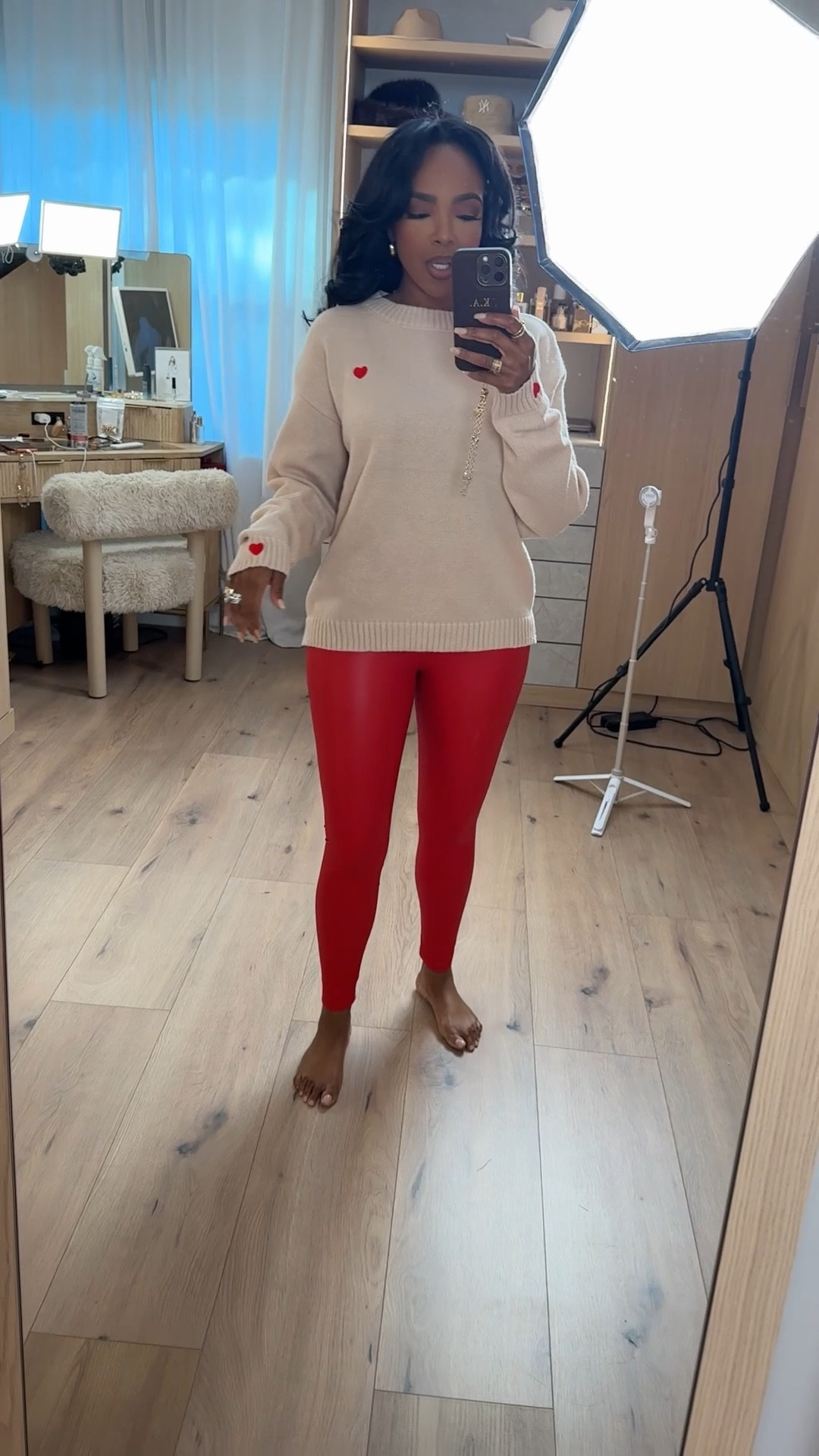 Galentine’s-ready and comfy chic — cozy layers with a bold pop of red that feels festive but still effortless. Perfect for staying cute without sacrificing comfort.

Perfect for Galentine’s brunch, casual dinner plans, coffee dates, or cozy nights with friends.

📏 Sizing:
Wearing size Small  
Height: 5'4"  
Weight: 138 lbs  
Bust: 34D  
Waist: 27"  
Hips: 40"

These are the kind of closet staples that get worn year after year — easy to mix, match, and rewear so the cost per wear keeps dropping.

Save this post to recreate later or favorite it for Galentine’s outfit inspo.

Follow me on Instagram and YouTube @kirasfashionfinds