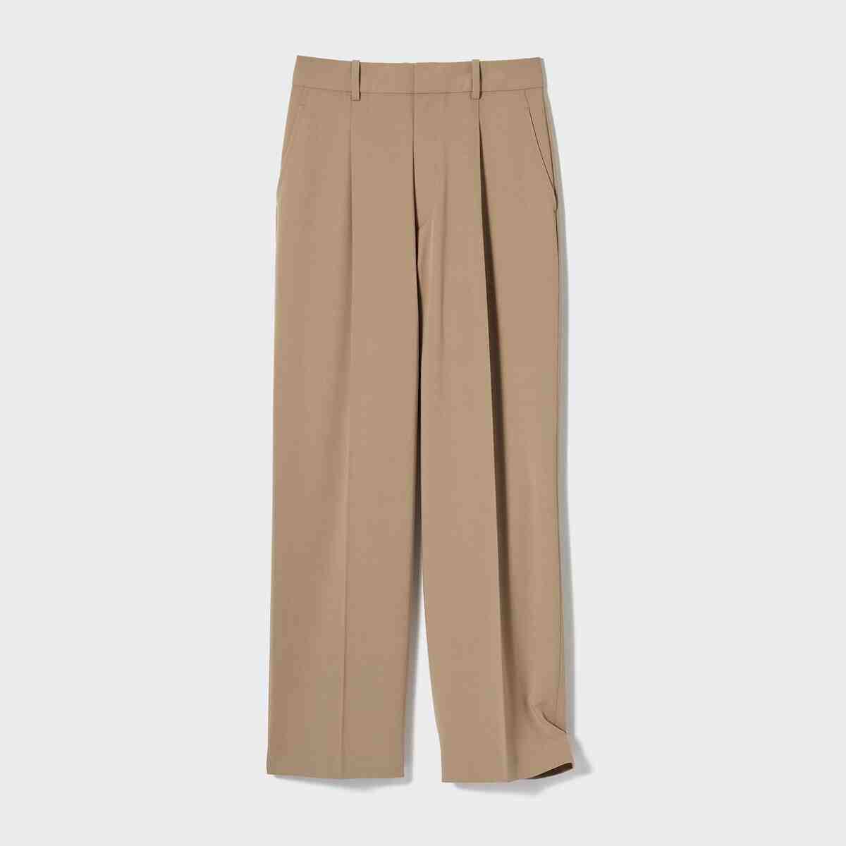 Pleated Wide Trousers | UNIQLO UK | UNIQLO (UK)