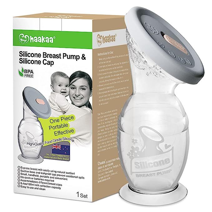 haakaa Silicone Breast Pump & Silicone Cap 5.4oz/150ml | Amazon (US)