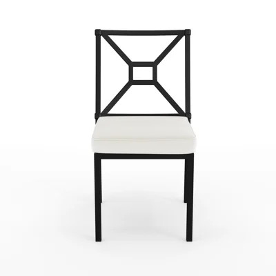 Martha Stewart Lily Pond All-Weather Steel Frame Stackable Patio Side Dining Chair With Cushion | Wayfair North America