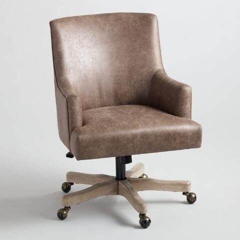 James Faux Leather Upholstered Office Chair | World Market