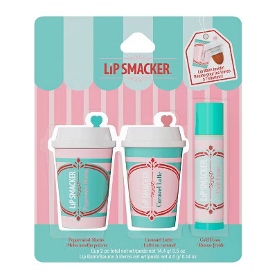 Lip Smacker Holiday Cafe Lip Balm Trio - Peppermint Mocha Carmel Latte & Whipped Cream - 3ct | Target
