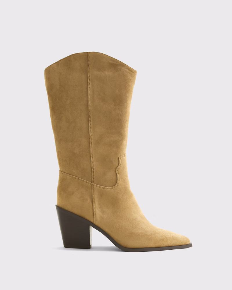 Women's Western Vegan Suede Boots | Women's Shoes | Abercrombie.com | Abercrombie & Fitch (US)