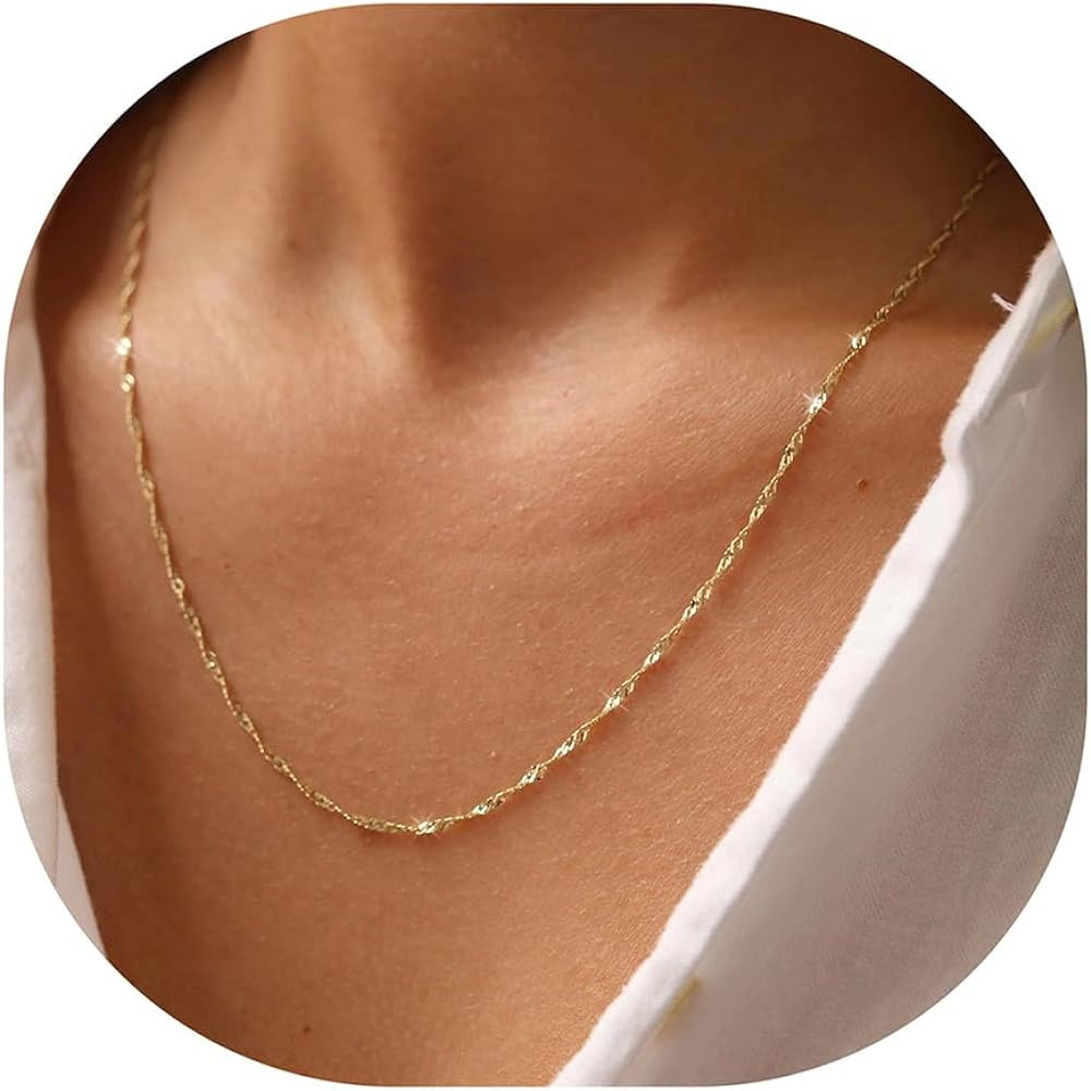 BAYLAY Gold Chain Necklace for Women - 18K Gold Plated Necklace Chain Dainty Gold Necklace for Wo... | Amazon (US)
