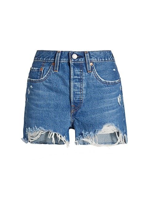 501 Original High-Rise Distressed Shorts | Saks Fifth Avenue