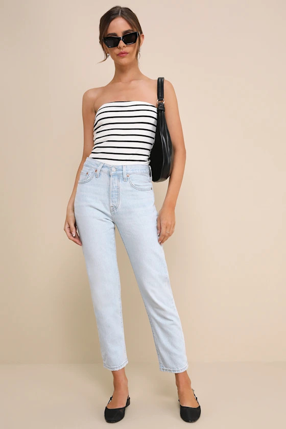 501 Original Fit Light Wash Cropped Lightweight Denim Jeans | Lulus