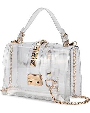 lola mae Small Clear Bag for Women See through Transparent Clutch Crossbody Shoulder Purse for Co... | Amazon (US)