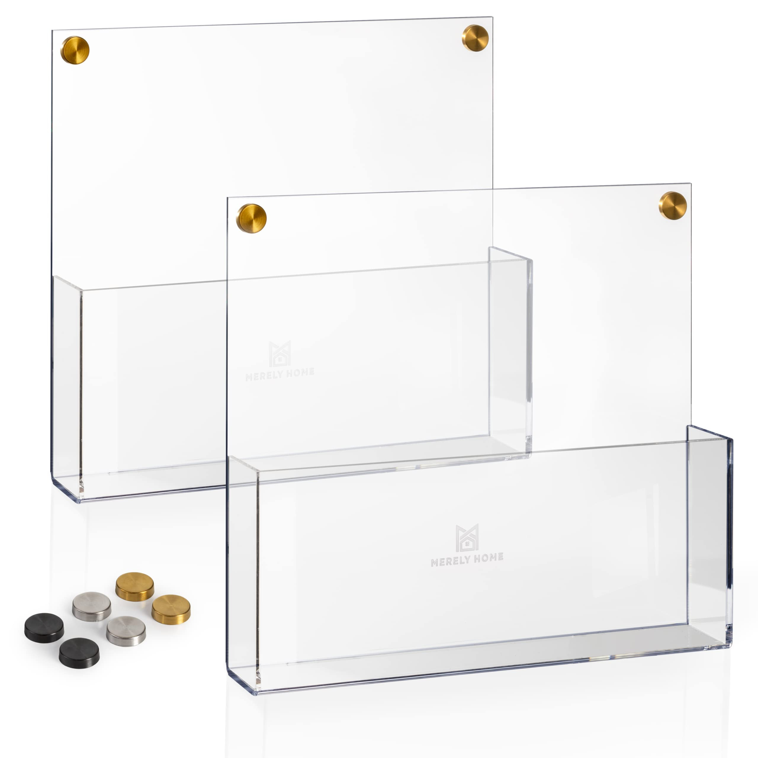 Premium Clear Acrylic Wall File Organizer 2-Pack | Mail Holder Wall Mount | Office Document Sorte... | Amazon (US)