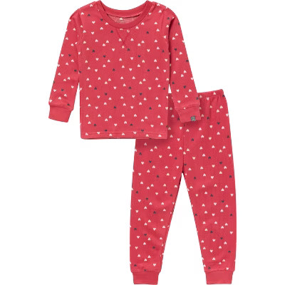 Modern Moments™ by Gerber Baby Girls' 2-Piece Tight Fitting Pajamas Set, Red Hearts, 12 Months | Target