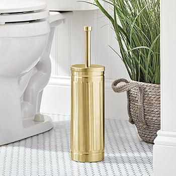 mDesign Retro Vintage Farmhouse Compact Freestanding Metal Toilet Bowl Brush and Holder for Bathr... | Amazon (US)