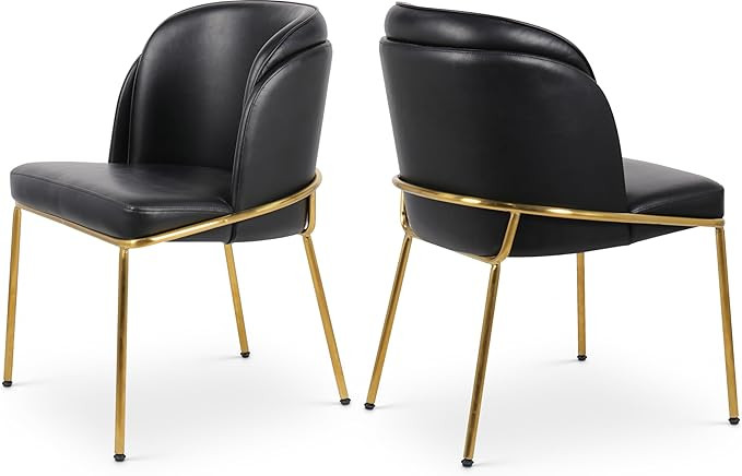 Meridian Furniture 882Black-C Jagger Collection Modern | Contemporary Dining Chair, Soft Black Ve... | Amazon (US)