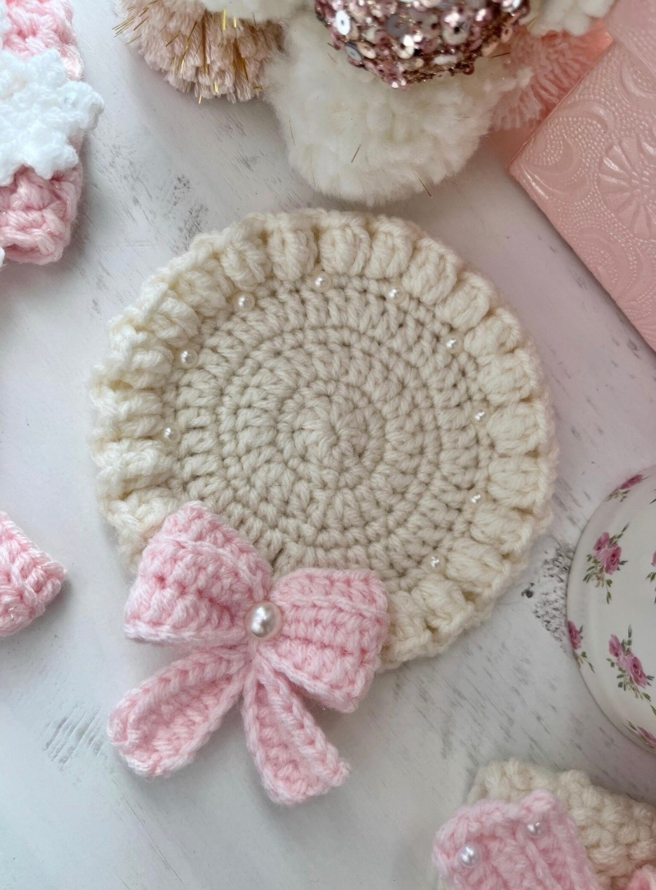 Pink bow coaster 

#LTKHome #LTKValentine