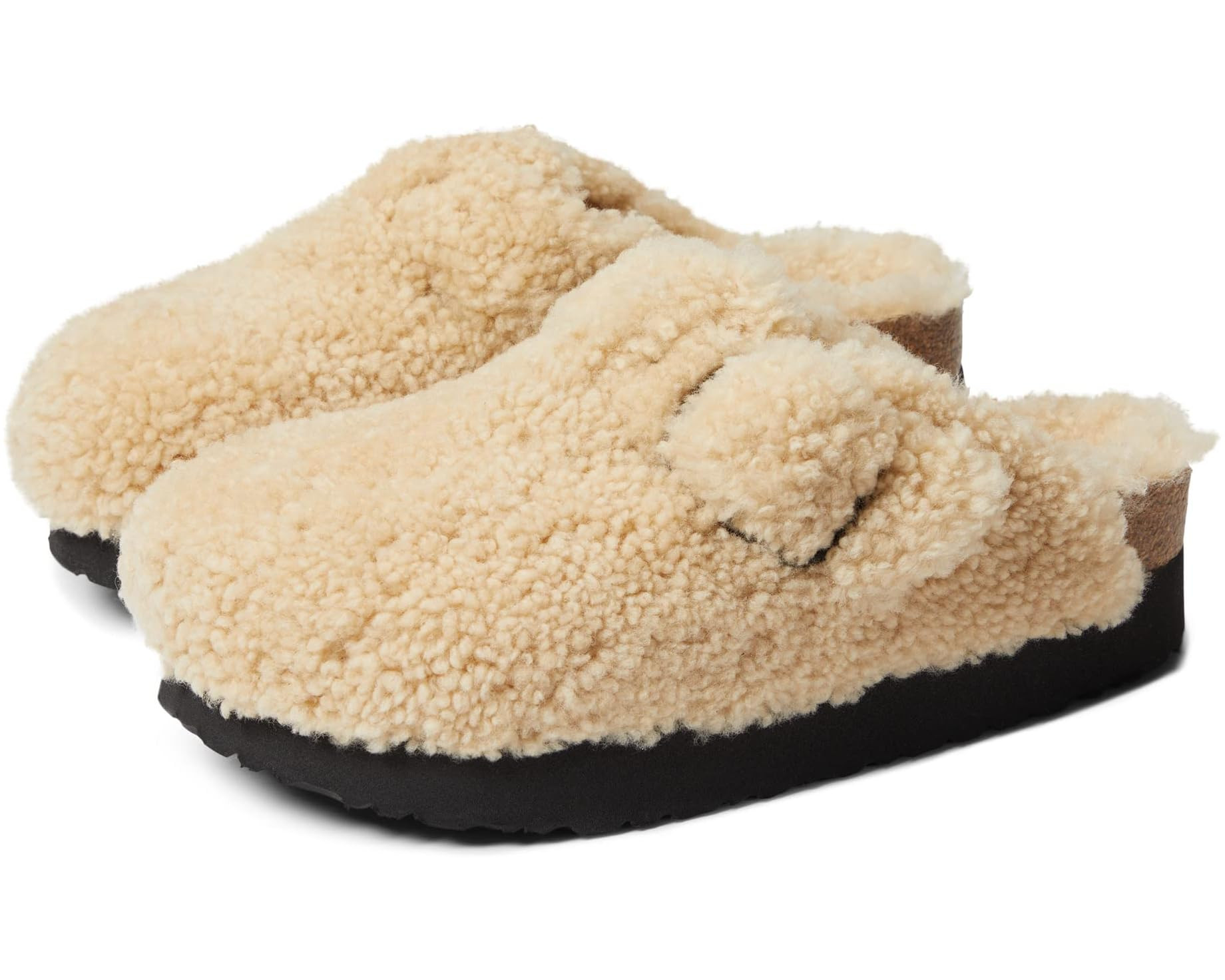 Birkenstock Boston Big Buckle Platform Teddy by Papillio | Zappos