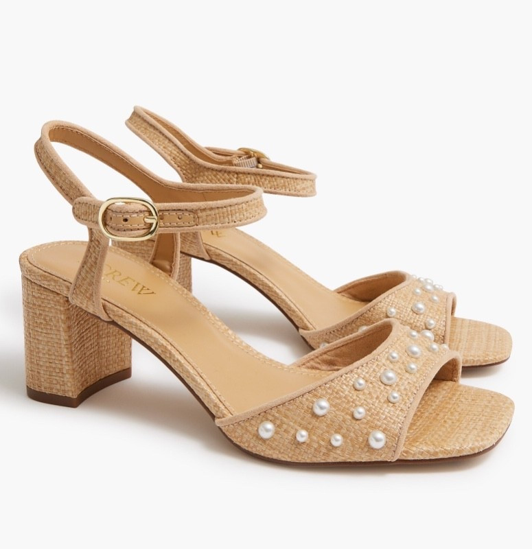 Raffia pearl detail block heel sandals 

#LTKSeasonal #LTKSaleAlert