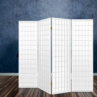 Artiss Room Divider Screen 4 Panel Room Divider Wooden Room Divider Doors White Folding | MyDeal - AU