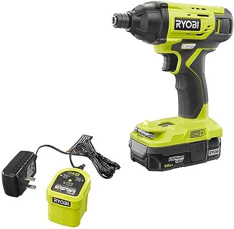 Ryobi ONE+ 18V Cordless 1/4 in. Impact Driver Kit with 1.5 Ah Battery and Charger (P235AK1) | Amazon (US)